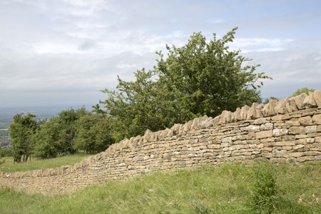 Stone Wall in Broadway- Worcestershire; England; UK