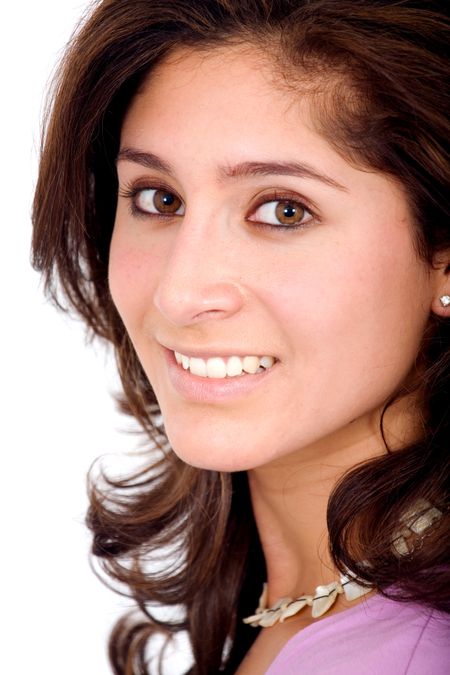 young business woman portrait - isolated over a white background