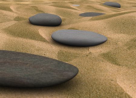 stones on  sand