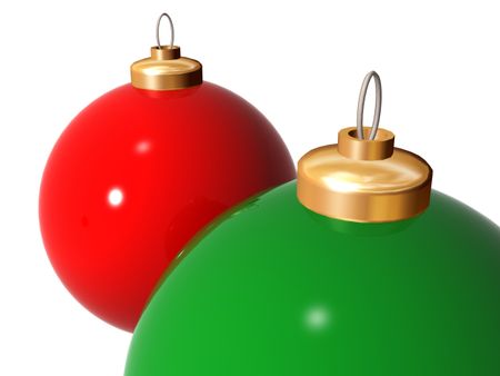 christmas ball in red over white