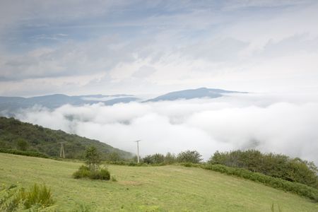Mist on Hills at O Cebreiro, Galicia, Spain