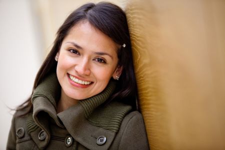 Portrait of a beautiful casual woman smiling