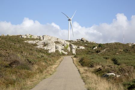 Wind Turbine and Landscape; Galicia; Spain
