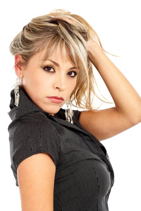 fashion woman portrait isolated over a white background