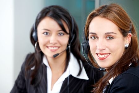 customer service secretaries in an office environment