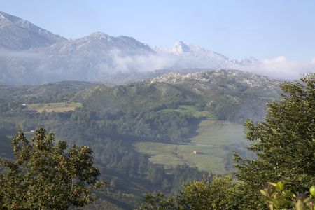 View of Picos de Europa from Escobal; Austurias; Spain