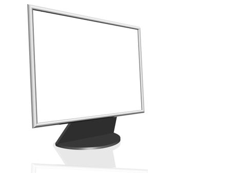 computer screen over a white background