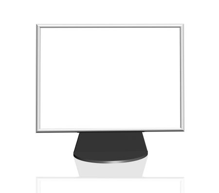 Blank computer screen  over white