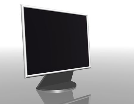 Perspective of a monitor - 3d render