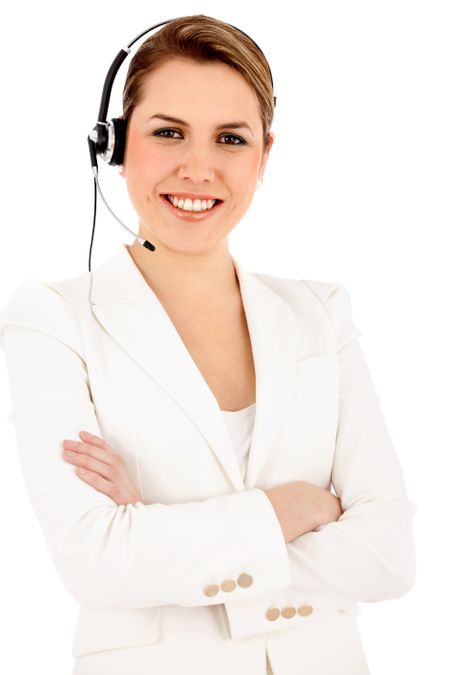 Customer support operator - isolated over a white background