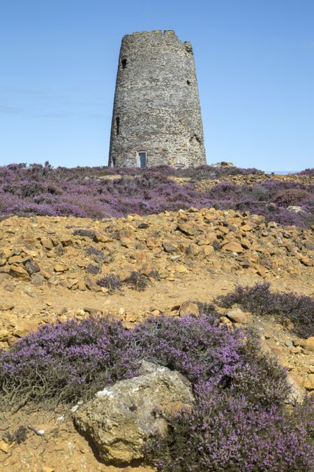 Tower of Parys Mountain Copper Mine; Amlwch; Anglesey; Wales; UK