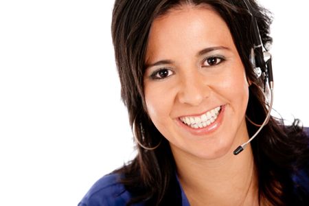 Customer support operator - isolated over a white background