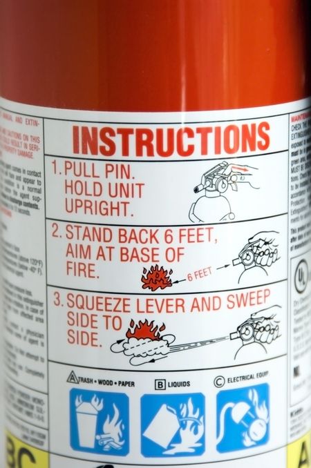 Instructions on fire extinguisher