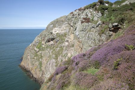 Cliffs and Sea at Llanbadrig; Cemaes; Anglesey; Wales; UK