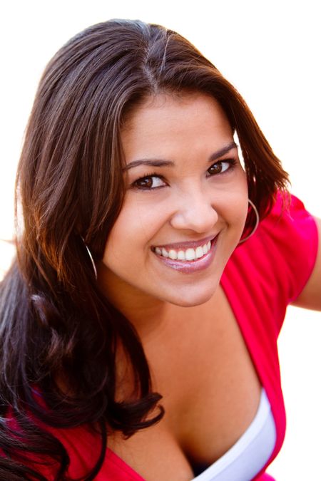 Portrait of a beautiful young woman smiling