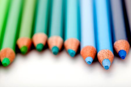 Color pencils isolated over a white background