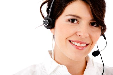 Customer support operator - isolated over a white background