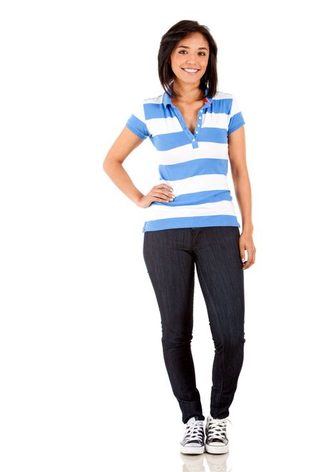 Fullbody woman looking beautiful and smiling - isolated