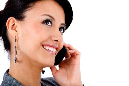 Business woman on the phone ? isolated over a white background