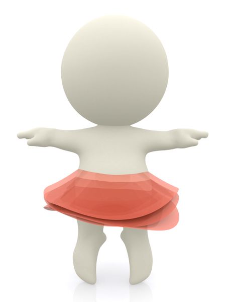3D Ballerina with a tulle skirt ? isolated over white
