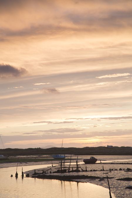 River Artro at Dusk in Pensarn, Wales, UK