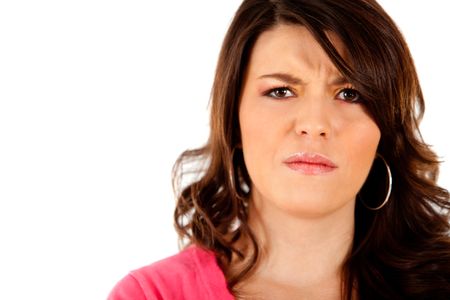 woman-portrait-looking-upset-isolated-white-74202121 Woman portrait looking upset - isolated over white