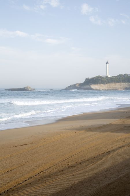 Lighthouse and Miramar Beach; Biarritz; France