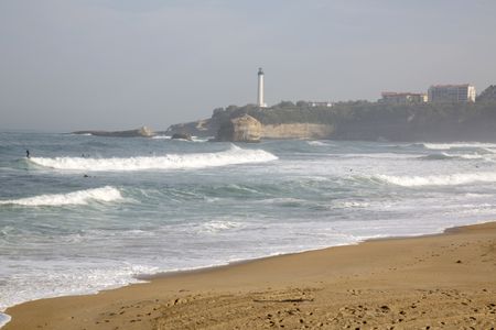 Sufer on Beach; Biarritz; France