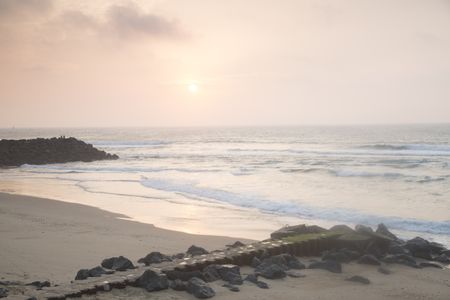 beach-dusk-biarritz-basque-country-france-750184504 Beach at Dusk, Biarritz; Basque Country; France