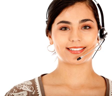 Customer support operator - isolated over a white background