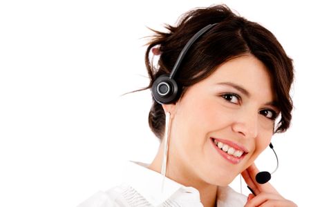 Customer support operator - isolated over a white background