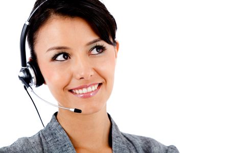 Customer support operator - isolated over a white background