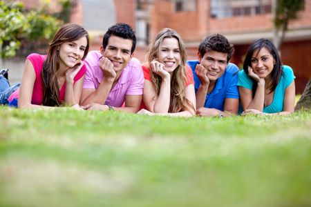 happy-group-friends-lying-floor-outdoors-75384766 Happy group of friends lying on the floor outdoors