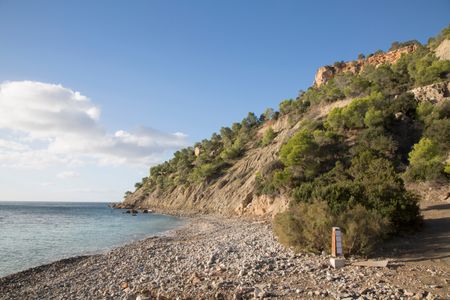 Ullastre Beach at Es Cubells, Ibiza, Spain