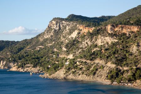 Es Cubells Cove in Ibiza, Spain