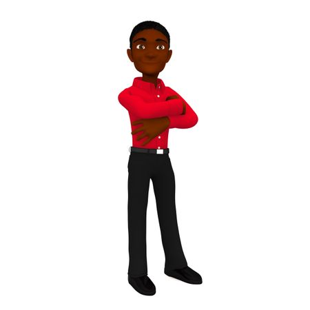 3D successful black business man - isolated over a white background