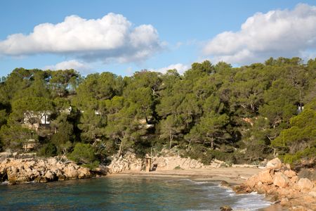 Cala Saladeta Cove Beach; Ibiza; Spain