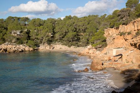 Cala Saladeta Cove Beach; Ibiza; Spain