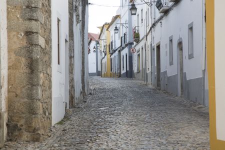 Empty Street in Evora; Portugal