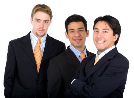 business men team isolated over a white background
