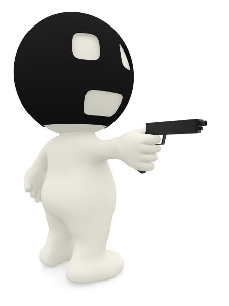 3d-assault-criminal-holding-gun-isolated-84200485 3D assault - criminal holding a gun isolated over a white background