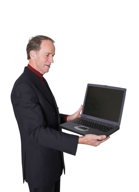 Business man on a laptop