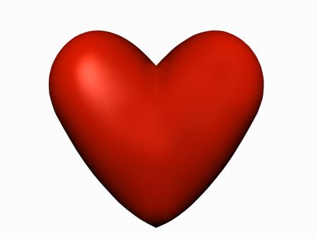 3d Isolated Heart on a White Background