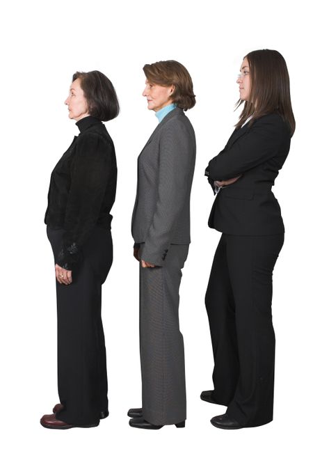 business team standing in a row