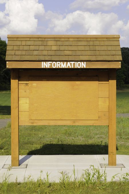Sign of the times: Information board with no information -- supply your own
