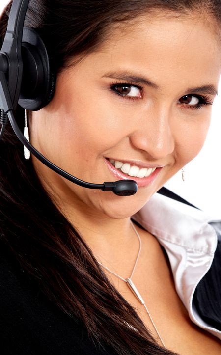 friendly business support woman smiling at her office