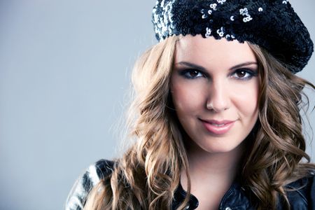 fashion-woman-wearing-bonnet-smiling-88477117 fashion woman wearing a bonnet and smiling