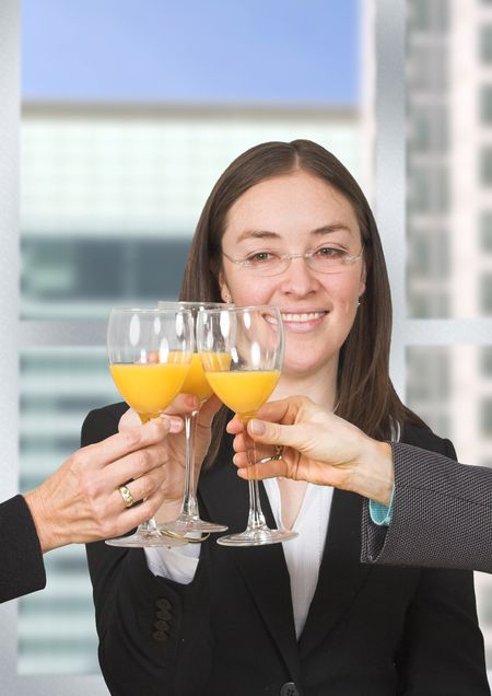 confident business women celebrating success