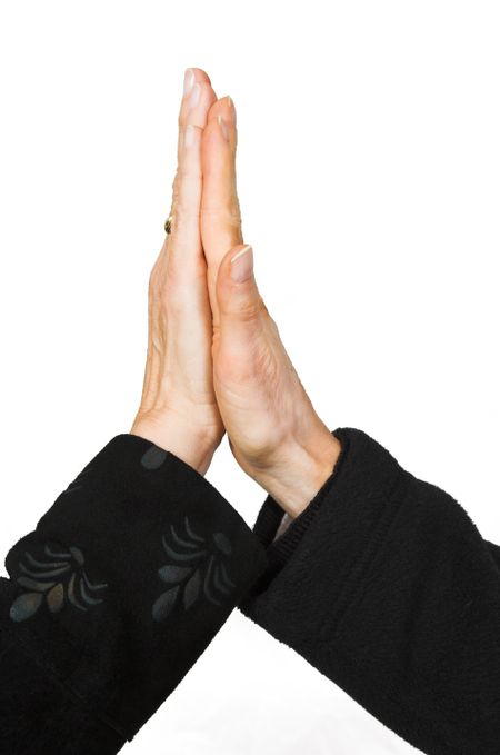 female hands doing a handshake