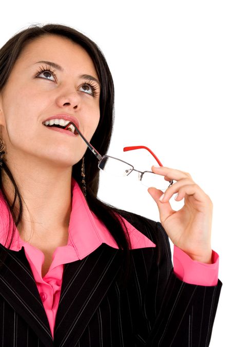 business woman portrait isolated over a white background